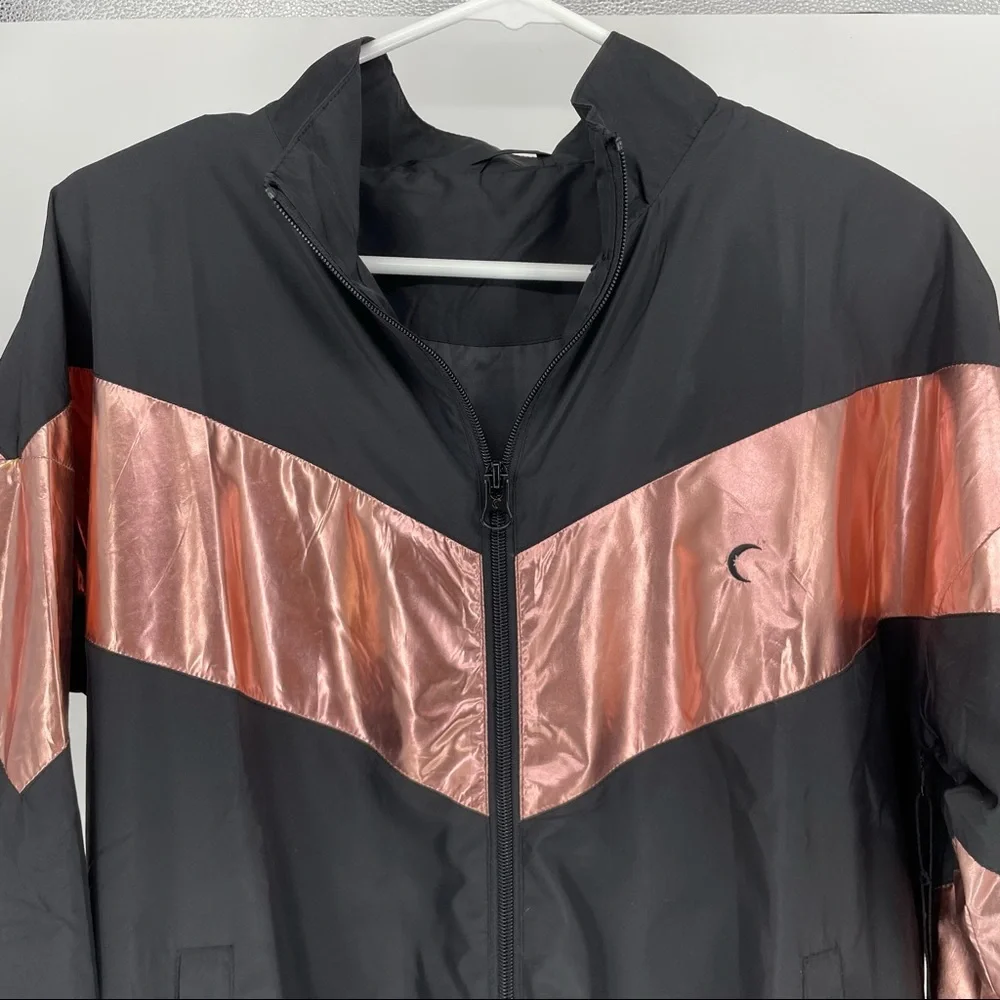 ZYIA ACTIVE NWT PINK SHINE BLOCK ZIP DOWN JACKET EXTRA SMALL BLACK - Picture 11 of 13